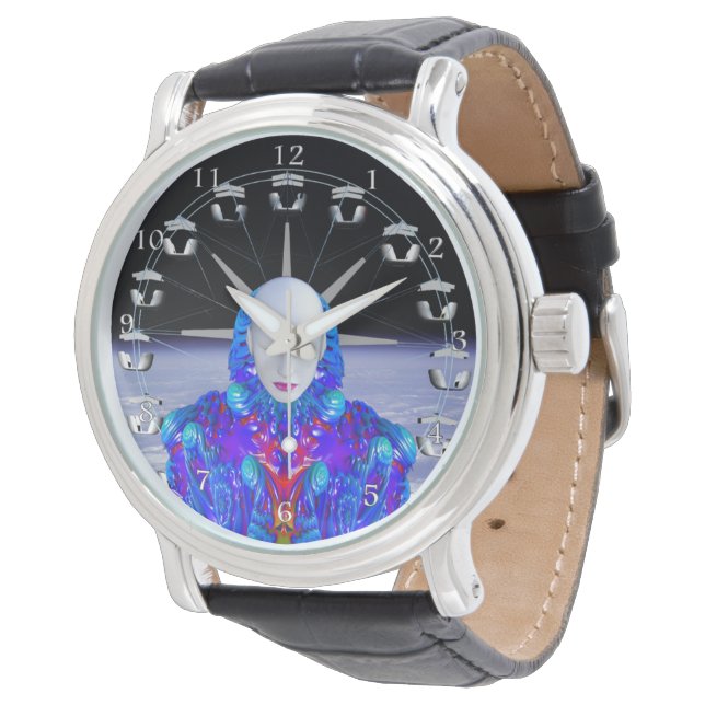 Weltraumbahnhof Armbanduhr (Schrägansicht)