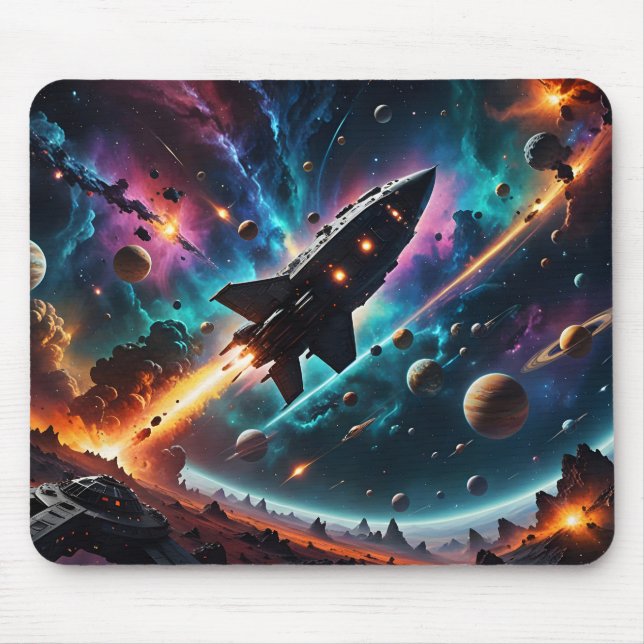 Weltraumbahnhof verlassen mousepad (Vorne)
