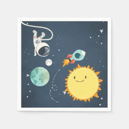Weltraumbahnschiff Napkins Rocket Astronaut Serviette