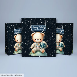 Weltraumbär Geburtstagsgeschenktasche für kleinen  Mittlere Geschenktüte