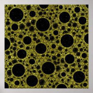 Weltraumblasen - Glitzer Gold Poster