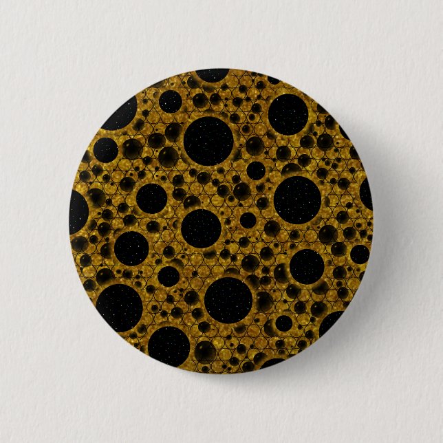 Weltraumblasen - Glitzer Orange Button (Vorderseite)
