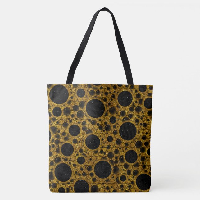 Weltraumblasen - Glitzer Orange Tasche (Vorderseite)