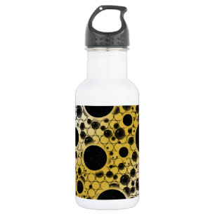 Weltraumblasen - Weiß/Gold Edelstahlflasche