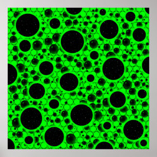 Weltraumblöcke - Grün Poster