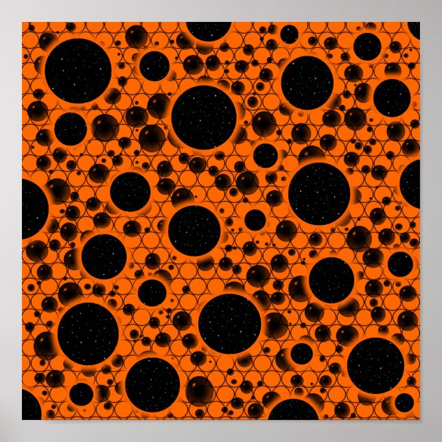 Weltraumblöcke - Orange Poster (Vorne)