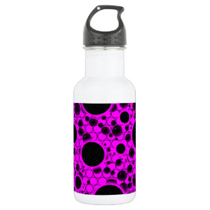 Weltraumblöcke - Rosa Edelstahlflasche