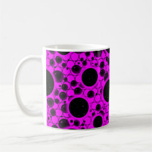 Weltraumblöcke - Rosa Kaffeetasse