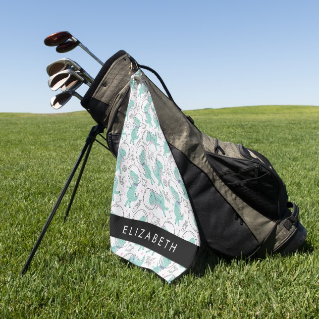 Weltraumdinosaurier, Niedliche Dinosaurier, Sterne Golfhandtuch (Gras)