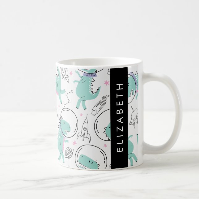 Weltraumdinosaurier, Niedliche Dinosaurier, Sterne Kaffeetasse (Rechts)
