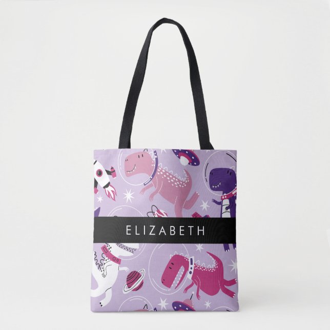 Weltraumdinosaurier, Niedliche Dinosaurier, Sterne Tasche (Vorderseite)