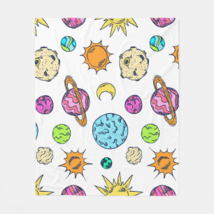 Weltraumdoodles kosmischer Hintergrund Fleecedecke