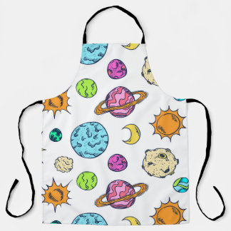 Weltraumdoodles kosmischer Hintergrund Schürze