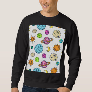 Weltraumdoodles kosmischer Hintergrund Sweatshirt