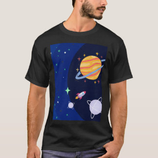 WeltraumExplorer-Sterne und Planeten-Design T-Shirt