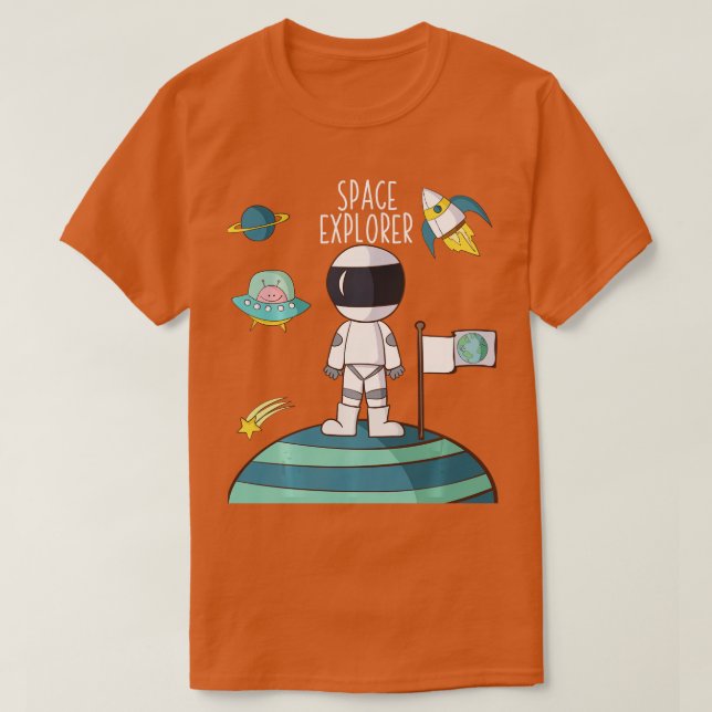 WeltraumExplorer-Suche Inspiriere Kinderjungen T-Shirt (Design vorne)