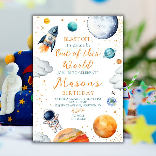 Weltraumexplosion vom Raketenastronauten Weltraum  Einladung (Von Creator hochgeladen)