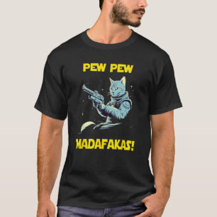 Weltraumfahrer Pew Madafakas ägyptische Mau Cat T-Shirt