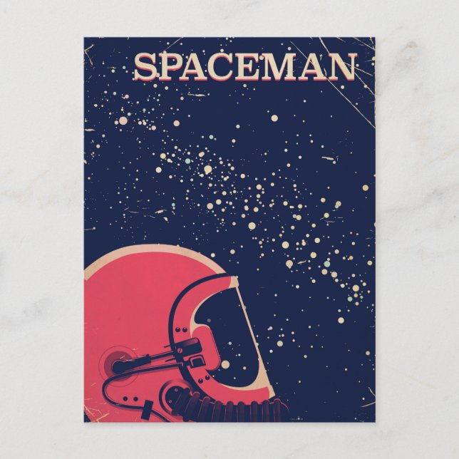 Weltraumfahrer Postkarte (Vorderseite)