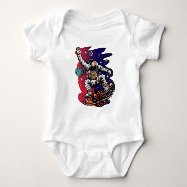 Weltraumfahrt Baby Strampler (Vorderseite)