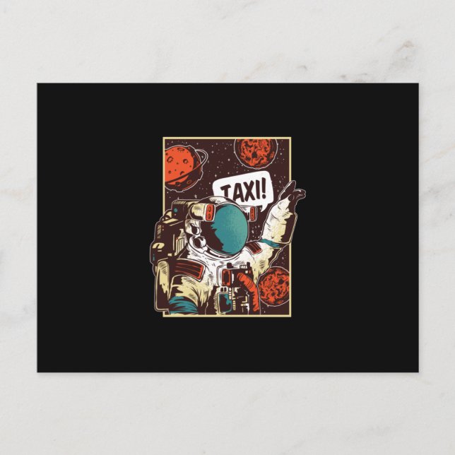 Weltraumfahrt Postkarte (Vorderseite)