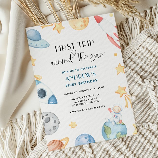 Weltraumfahrt zum Geburtstag der Sonne Einladung (Von Creator hochgeladen)