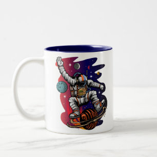 Weltraumfahrt Zweifarbige Tasse