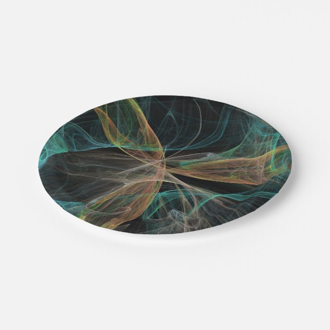 Weltraumfantasie Pappteller (Schrägansicht)