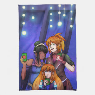 Weltraumfeier im neuen Jahr Geschirrtuch