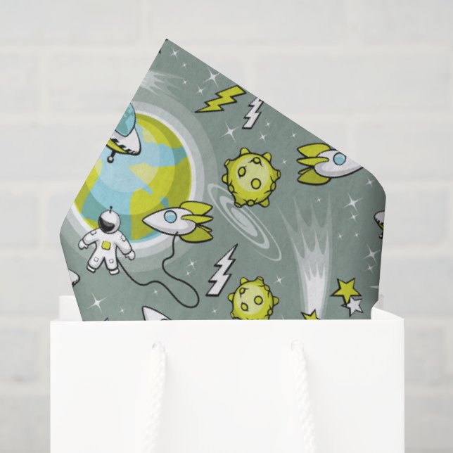 Weltraumforscher-Geburtstag Seidenpapier (Geschenktüte)