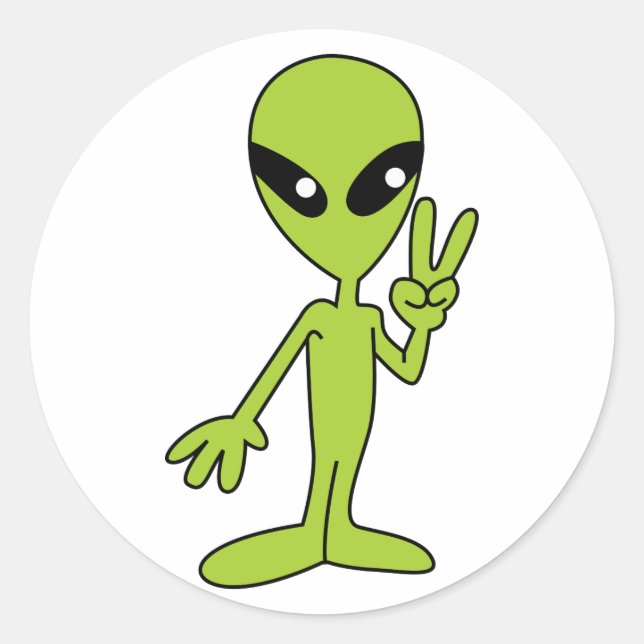 Weltraumforschung Alien Runder Aufkleber (Vorderseite)
