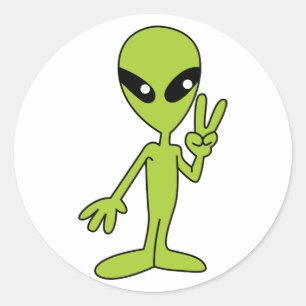 Weltraumforschung Alien Runder Aufkleber