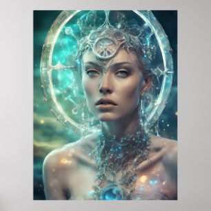 Weltraumfrau schöne Science-Fiction Poster
