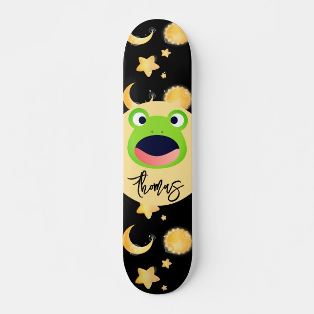 Weltraumfrosch Skateboard (Vorne)