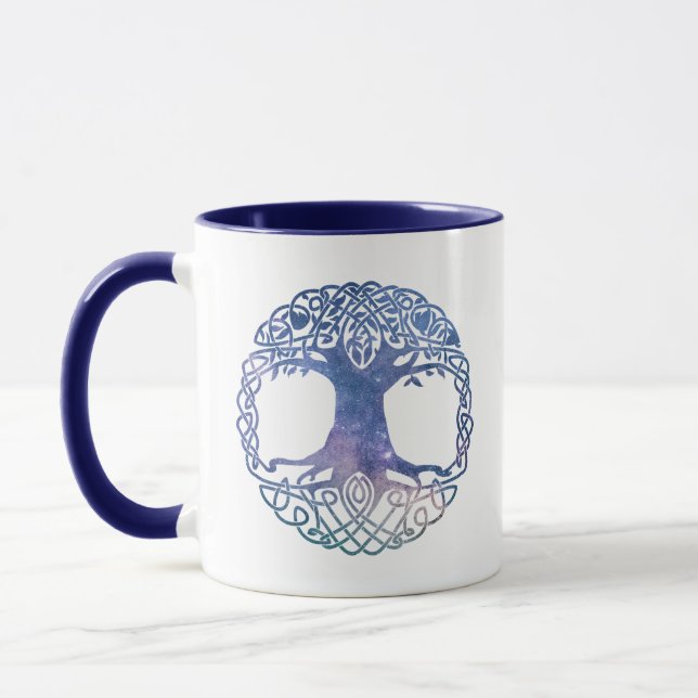 Weltraumgalaxie Celtic Tree of Life Tasse (Links)
