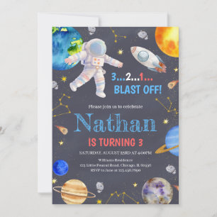 Weltraumgalaxie Geburtstag Einladung