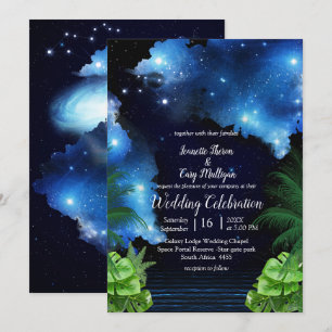 Weltraumgalaxie Hochzeit Einladung