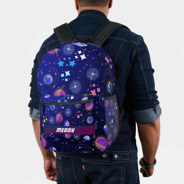 Weltraumgalaxie-Planeten sind blau Bedruckter Rucksack (Insitu (Modell))