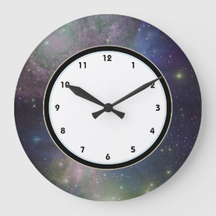 Weltraumgalaxie, Sterne und Nebelfleckastronomie Große Wanduhr