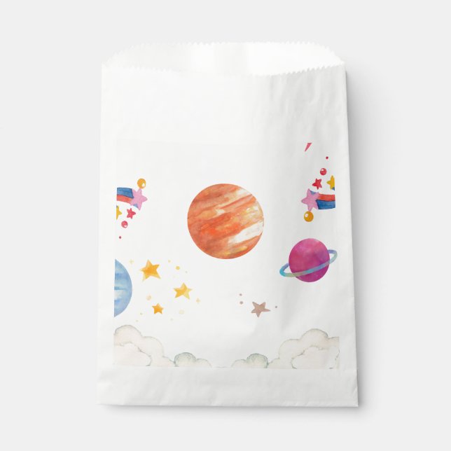 Weltraumgalaxie Thema - Licht Geschenktütchen (Vorderseite)