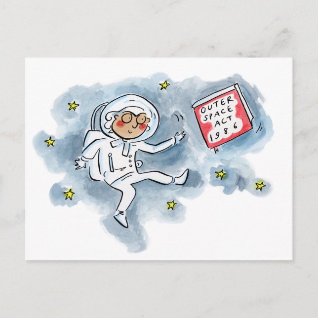 Weltraumgesetz 1986 postkarte (Vorderseite)