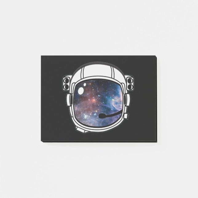 Weltraumhelm Post-it Klebezettel (Vorderseite)