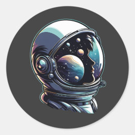 Weltraumhelm Runder Aufkleber