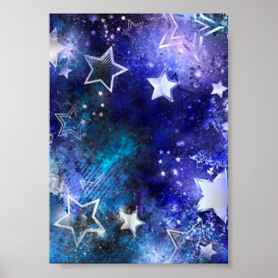 Weltraumhintergrund mit Sternen Poster
