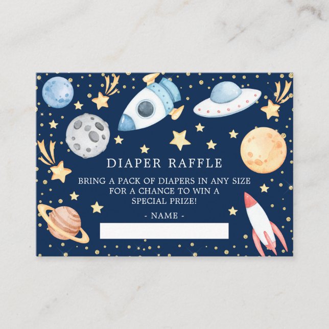 Weltraumjunge Babyduschmaschine für Kleinkinder -  Begleitkarte (Vorderseite)