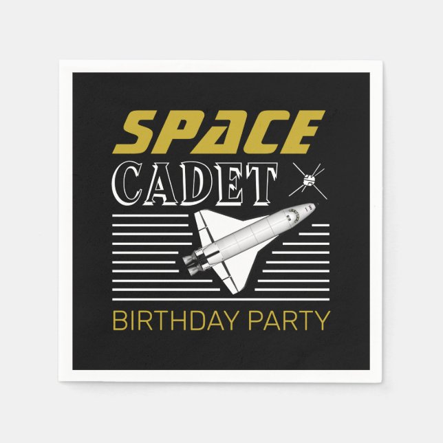 Weltraumkadet, Raumsonde, Geburtstag Serviette (Vorderseite)