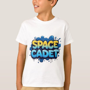 Weltraumkadett Graffiti-Typografie T-Shirt