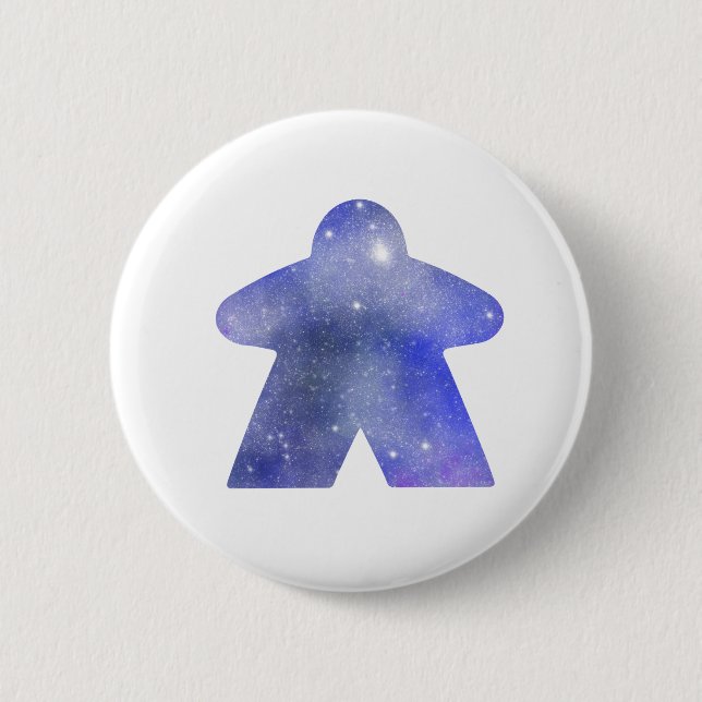 Weltraumkapsel in Blau Button (Vorderseite)