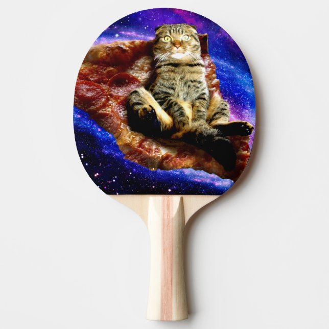 Weltraumkatze auf Pizza Tischtennis Schläger (Vorderseite)