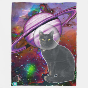 Weltraumkatze Cosmo Fleecedecke